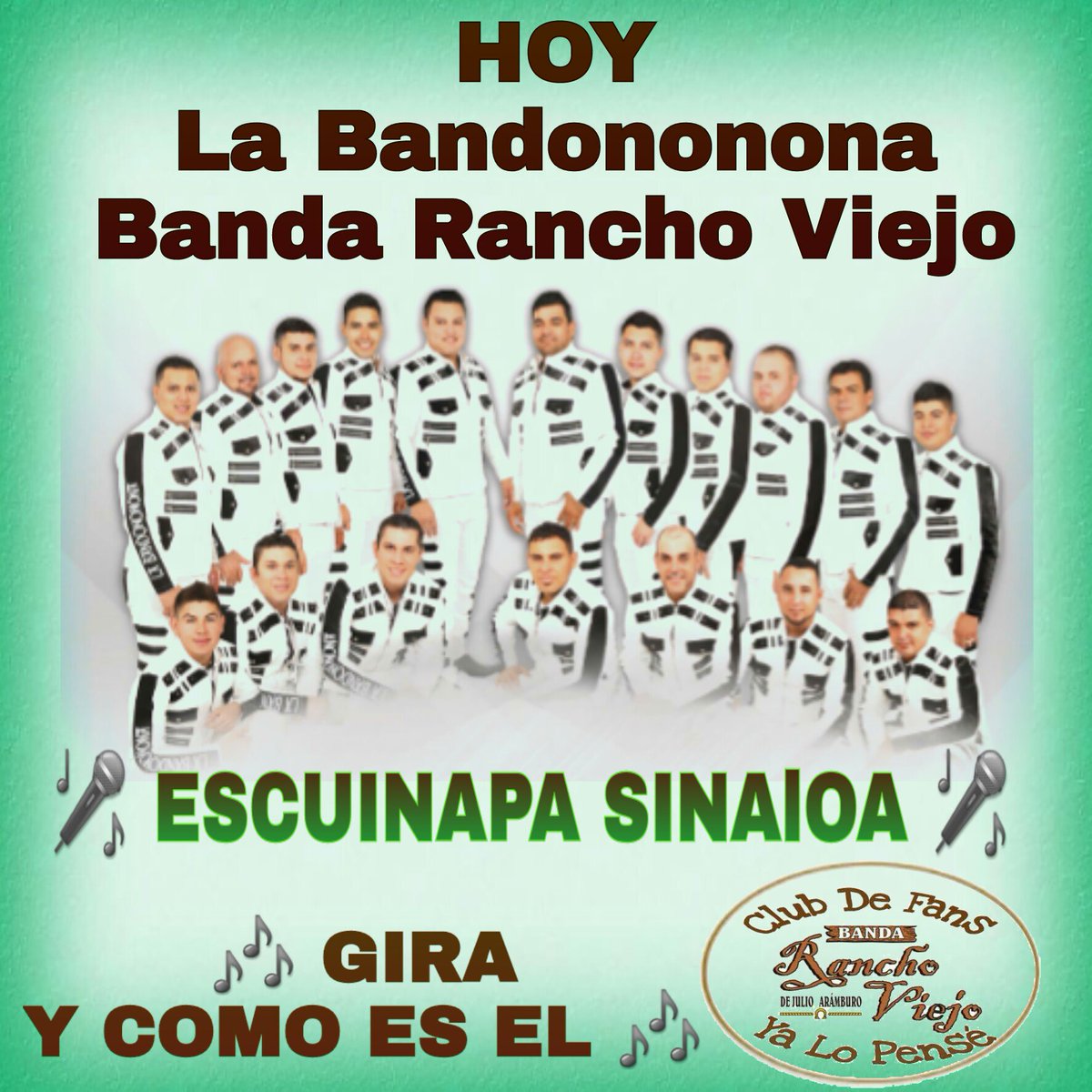 YaLoPense_BRV's tweet photo. Hoy! #LaBandononona @B_RanchoViejo RETUMBARA En #EscuinapaSinaloa 🎤
#GiraYComoEsEl @juliobrv @esteban_brv @GABYBRV1 https://t.co/RPoVI6fLiW