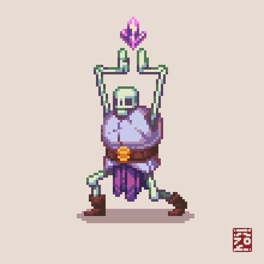 Blastbit_team's tweet photo. New enemy for #indiegame #adamsnightmare. #pixelart #gamedev https://t.co/r0SvzxblHz