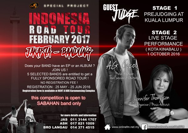 BANDS in #SABAH a chance show your talent AND win a fully sponsored road tour! Details : facebook.com/On9FM