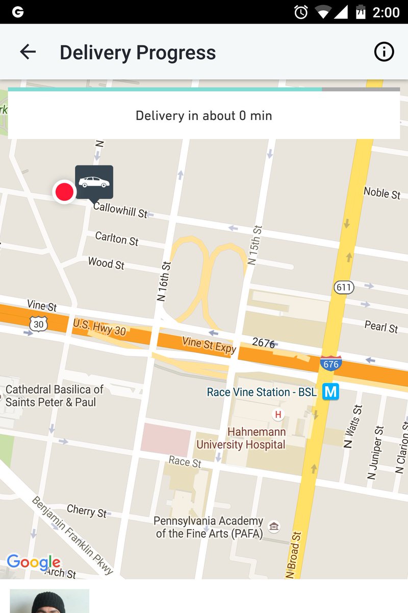 nit_inkr's tweet image. Okay, @Postmates also integrates with #MapsApi to tell me how far is my food on the delivery path! #loveit #awesome