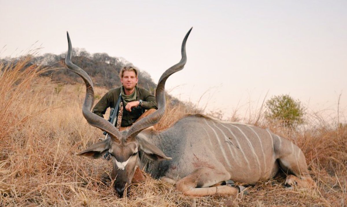 co_rapunzel4's tweet photo. The faces of white privilege-Trump's sons trophy hunt on their days off from swindling others. Nice ethics, no? https://t.co/f4ozixUDIC