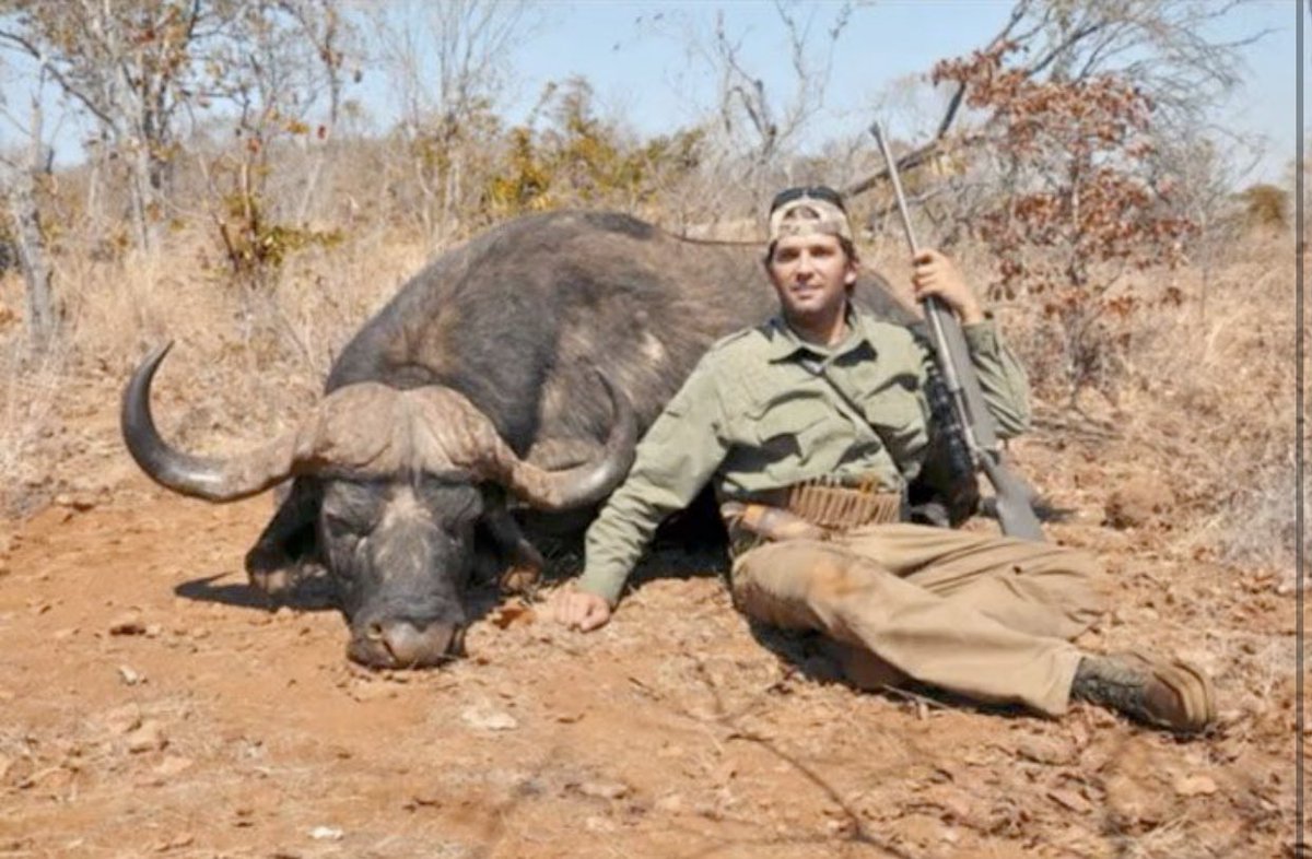 co_rapunzel4's tweet photo. The faces of white privilege-Trump's sons trophy hunt on their days off from swindling others. Nice ethics, no? https://t.co/f4ozixUDIC