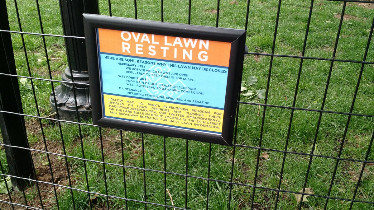 @MadSqParkNYC If the Oval Lawn is open why are all the gates closed?