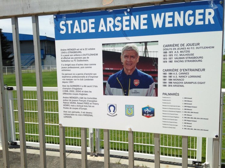 Get French Football News On Twitter Arsene Wenger Was In Duppigheim Today For The Inauguration Of The Arsene Wenger Stadium 3km From His Hometown