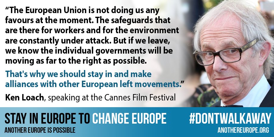 Another_Europe's tweet photo. Huge congrats to living legend of the left Ken Loach for #Cannes2016 Did you know he's also against #Brexit ? #EUref https://t.co/XPKcElqcwh