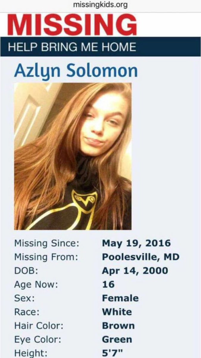 PoolesvilleSGA's tweet photo. PLEASE RETWEET
Help Bring Azlyn Home!!!!!
She's been missing since Thursday and she goes to PHS!! https://t.co/GOggVBeWA3