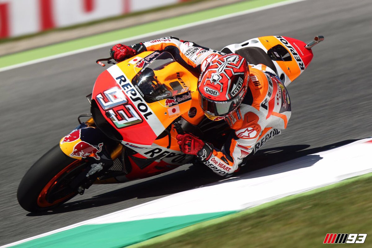 marcmarquez93's tweet photo. That last straight, those 19 thousandths, almost... but no! Great show today in Mugello! P.2 #ItalianGP https://t.co/FYxqfvCmZl