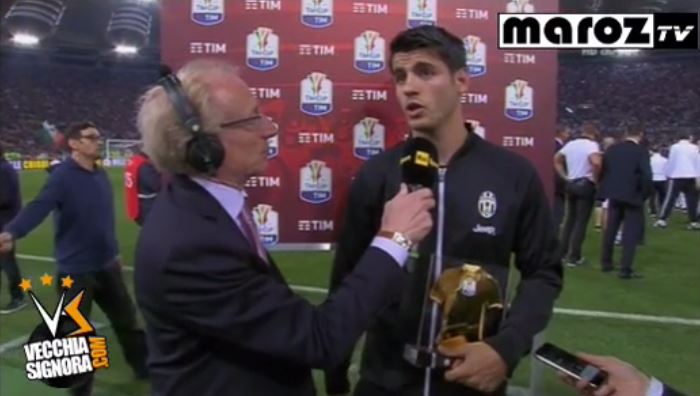 forumJuventus's tweet photo. VIDEO #Morata post #CoppaItalia: "Complimenti al Milan, ma conta il risultato" #AriDouble ► https://t.co/fLMhpTjstB https://t.co/M8D1gMQIFI