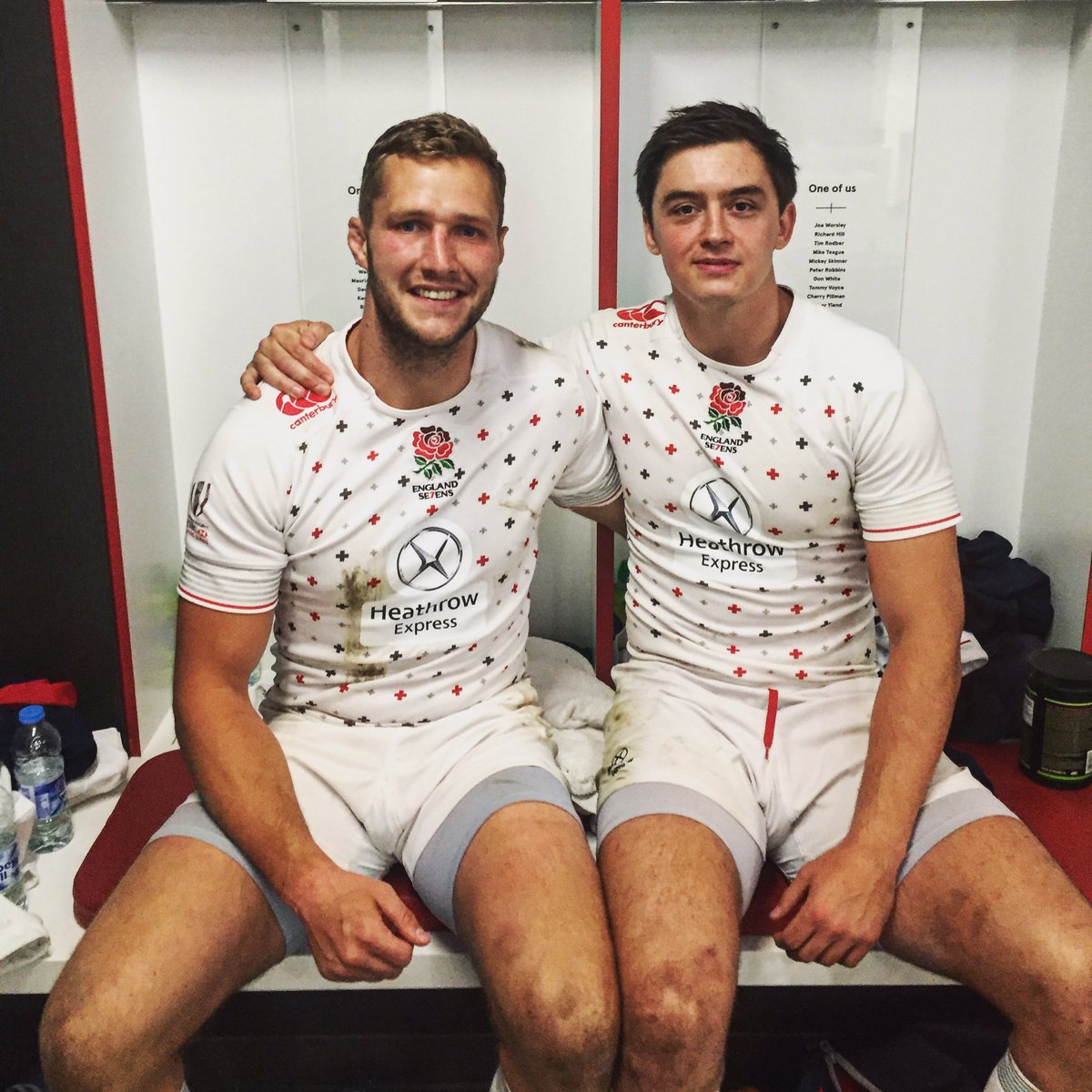 RichDC08's tweet photo. Absolute pleasure playing in an England shirt with @AlexShaggyGray . Top man and a great player. #moneyteam https://t.co/f3HTPB9Ja3
