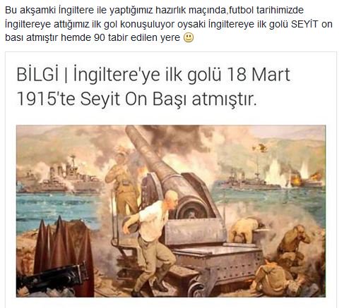 İngiltereye ilk golü SEYİT on bası atmıştır
