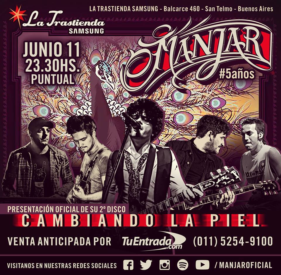 ManjarOficial's tweet photo. Presentación oficial de "CAMBIANDOLAPIEL" SÁBADO 11 DE JUNIO
@LaTrastiendaBA #MANJARCAMBIANDOLAPIEL RTT GRACIAS. https://t.co/pemrQ9ZxAD