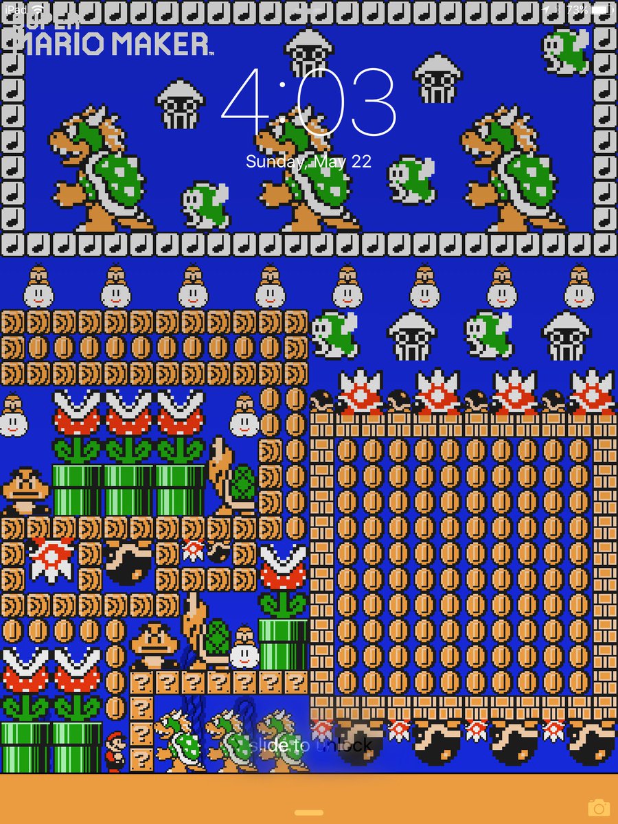 MarioBrosFan825's tweet photo. I changed my iPad wallpaper! FAVORITE if you like this wallpaper! #SuperMarioMaker #SuperMarioMakerWR https://t.co/onRR68VxSY