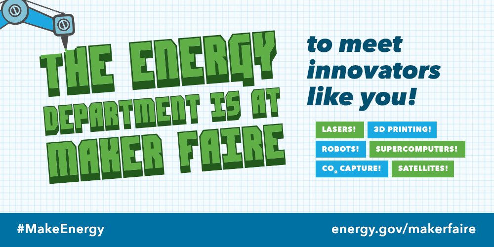 ENERGY's tweet photo. Find out why the @Energy Department is at #MakerFaire: https://t.co/fXJduXNGdP
#MakeEnergy #MFBA16 https://t.co/fmo0ZXepHD