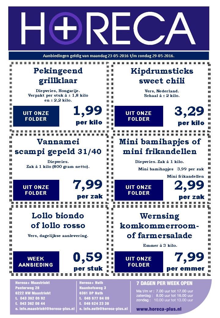 HorecaPlus's tweet image. #Aanbiedingen 23 t/m 29 mei #Horeca #Limburg #Heuvelland #Nuth #Maastricht #Valkenburg #Heerlen #Sittard #Roermond