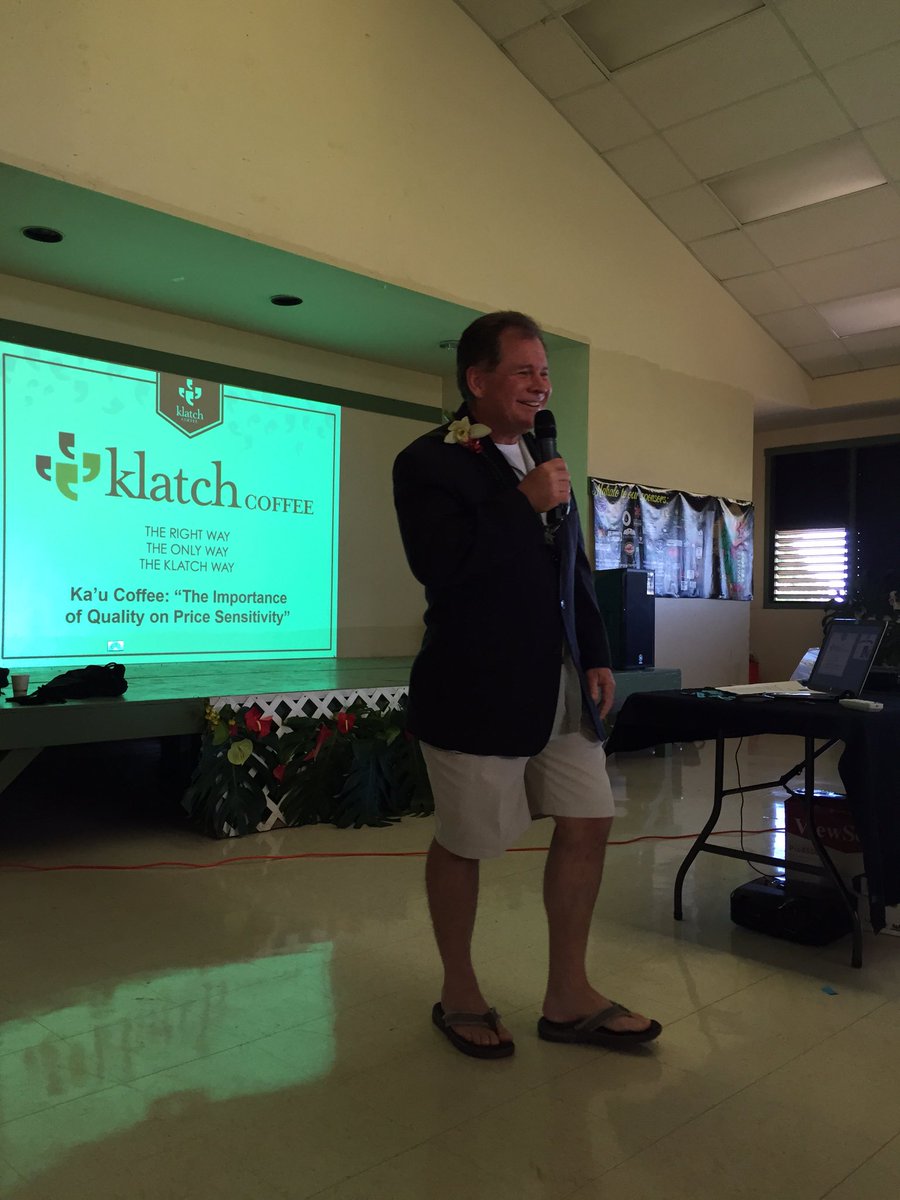 coffeetographer's tweet photo. In Ka’u. RT @kaucoffeefest: Mike Perry  @KlatchRoasting talking  #coffee quality, price sensitivity.  #coffeecollege https://t.co/4uVbb4SZEw