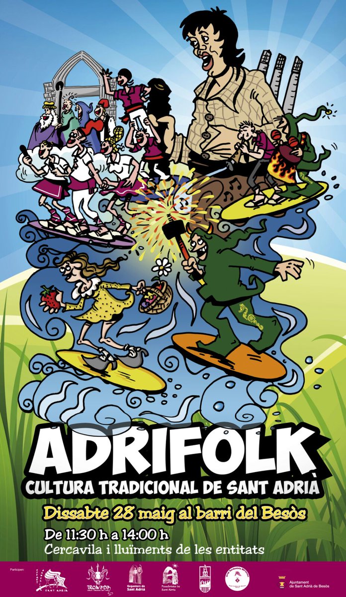 finanavarrete's tweet photo. Dissabte 28 Adrifolk en el barri del Besòs a les 11.30h Parquell comença la cercavila @JCallauBartoli @AjSantAdria https://t.co/xxNPF54goL