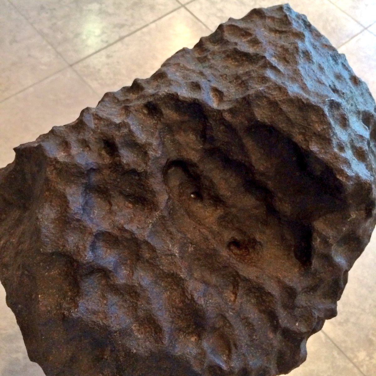 ISDC's tweet photo. Gibeon #meteorite in the visitor's center @NAICobservatory. #ISDC2016 https://t.co/lYtgUowitx