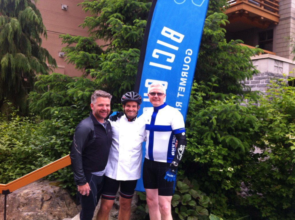 nedbell's tweet photo. Incredible day with these guys! @FSWhistler @BiciGusti amazing food, amazing ride! #gourmet #chefsride https://t.co/3T5cEVQIah