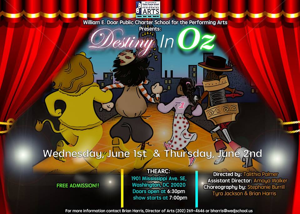 FREE Admission! @WEDJPCS presents Destiny In Oz, June 1 & 2 @THEARC_Theater, 7pm dcthriftymom.com/2016/05/22/des… #DCFamilies