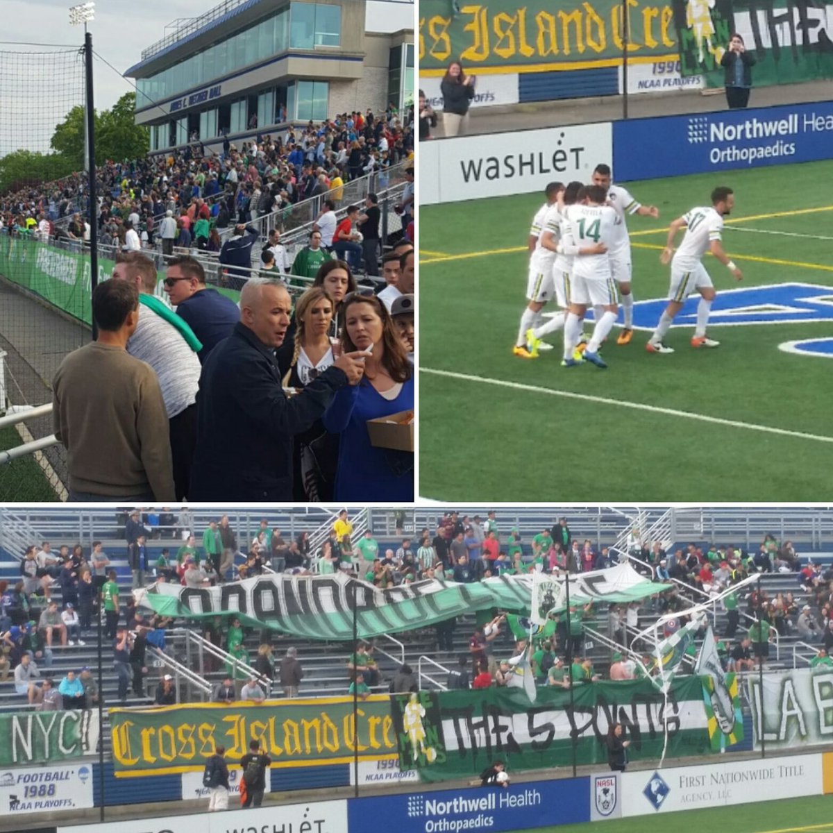 CrossIslandCrew's tweet photo. One half in the books. @NYCosmos 2-1 @TampaBayRowdies #foreverGreen #UTGAW https://t.co/AUDfYlaDWR