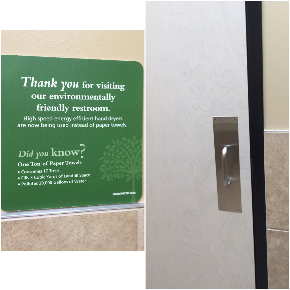 LindseySPilgrim's tweet photo. @PGATSS environmentally friendly is GREAT, but NOT when I have to touch the door after washing my hands! #pushplease https://t.co/MSVn93UTHj