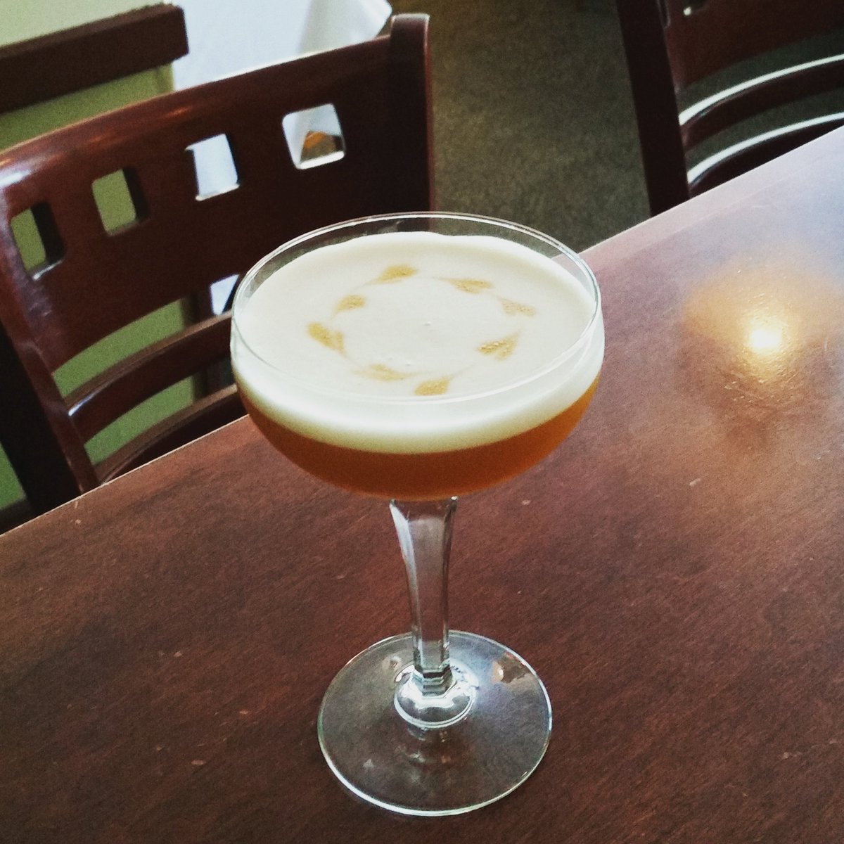 Tasting one of our new #cocktails The Beekeeper: rum, pisco, local honey, buckwheat bitters.