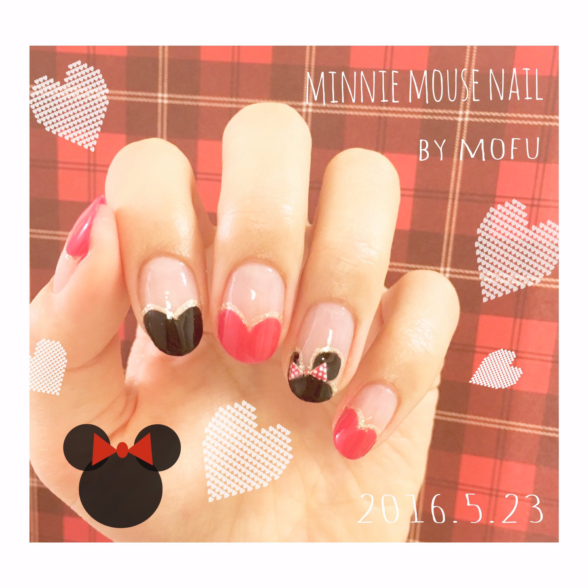 もふnail A Twitter ミニーちゃん ハートフレンチ セリアのプリンセスネイルシールでデザイン考えていたら 何故かシール使わないネイルに 笑 スタッズは手作りなので後日ブログに作り方更新予定ですw ネイルホリック ほぼ100均ネイル ディズニーネイル T