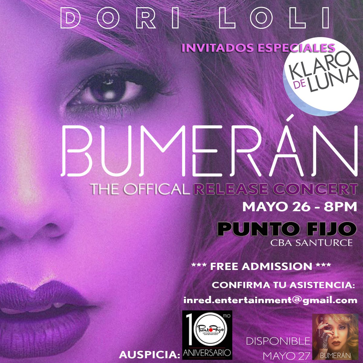 KlaroDeLuna_'s tweet photo. Este jueves la fiesta es en @PuntofijoPR en el Release Party de @doriloli! #Bumerán @inredpr ¡Reserva tu espacio YA! https://t.co/B2sV9NRF7r