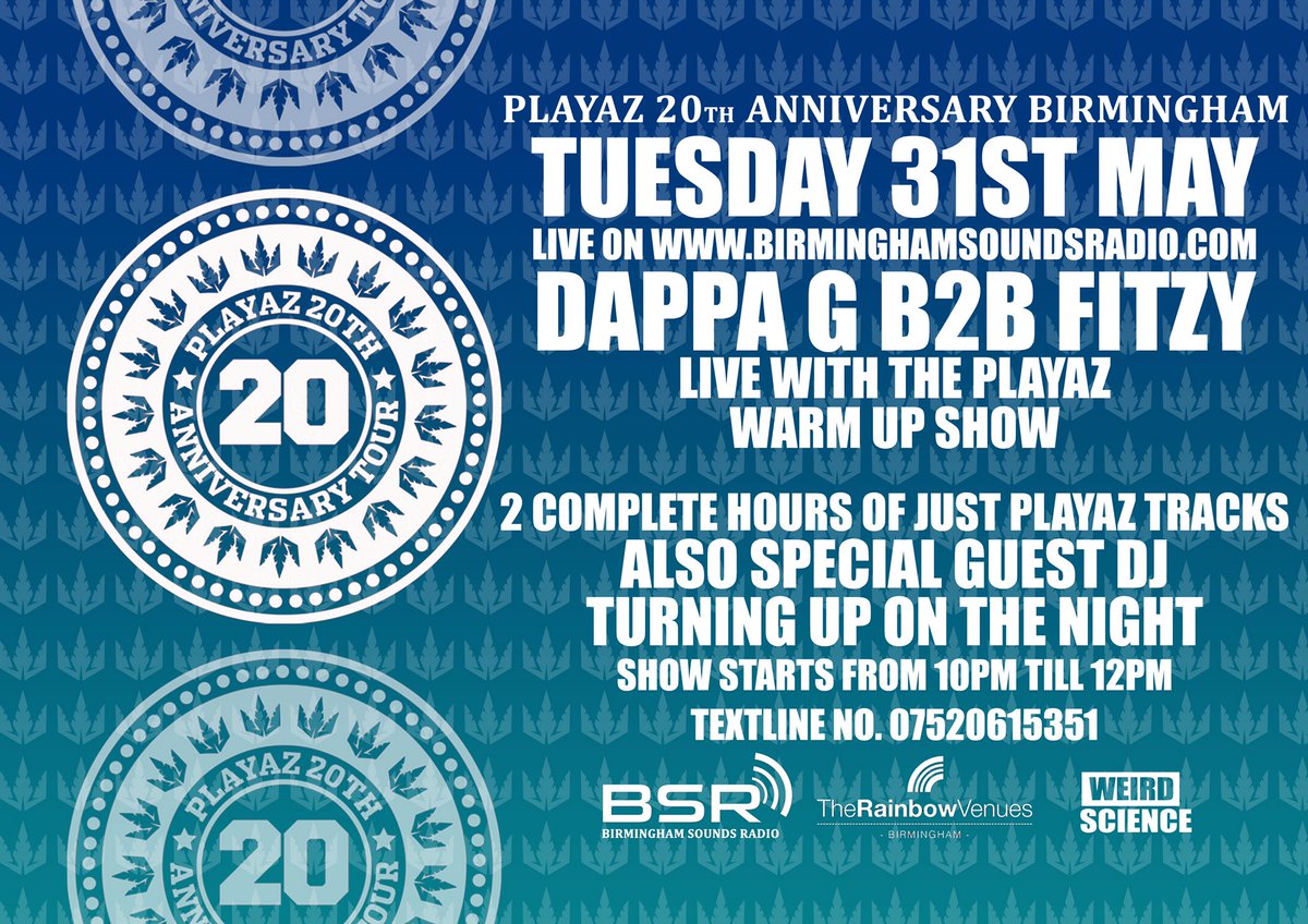 Grahame Dappa (@grahame_dappa) on Twitter photo <a href="/pascalplayaz/">Pascal @ Playaz HQ</a> please check your emails from the weekend about this warm up show live on <a href="/BrumSoundsRadio/">Birmingham Sounds</a> ππΌπ <a href="/pascalplayaz/">Pascal @ Playaz HQ</a> please check your emails from the weekend about this warm up show live on <a href="/BrumSoundsRadio/">Birmingham Sounds</a> ππΌπ
