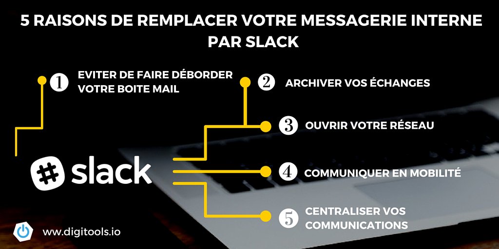 DigitoolsIO's tweet image. [#infographie] 5 raisons de remplacer votre messagerie interne par #Slack, #Digital bit.ly/22kMO7K