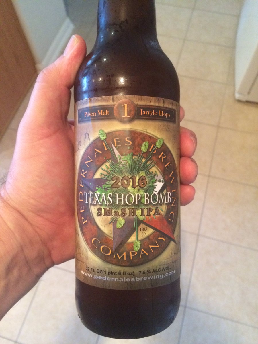 ephoustonbill's tweet photo. @PedernalesBrew #TexasHopBomb #SMaSHIPA #Texasbeer #IPA a delicious IPA #beer #beers 🍻🍻 https://t.co/PTX9nRX7Z3