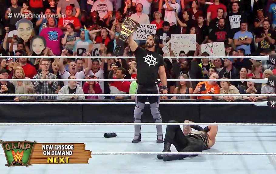 PWDirtSheet's tweet photo. BREAKING NEWS: SETH ROLLINS RETURNS AT #ExtremeRules #WWE https://t.co/lbbmRcFB5p