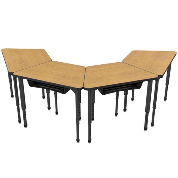 TrapezoidSwift's tweet photo. See how perfectly these trapezoid shaped desks fit together? You don't need two pairs of parallel sides to be cool. https://t.co/EPfwrH5BhX