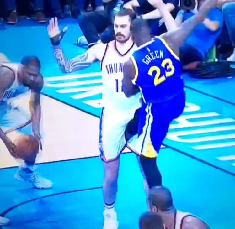 nascarcasm's tweet photo. Loose ball foul. #OKCvsGSW https://t.co/4ucYC4T4bV
