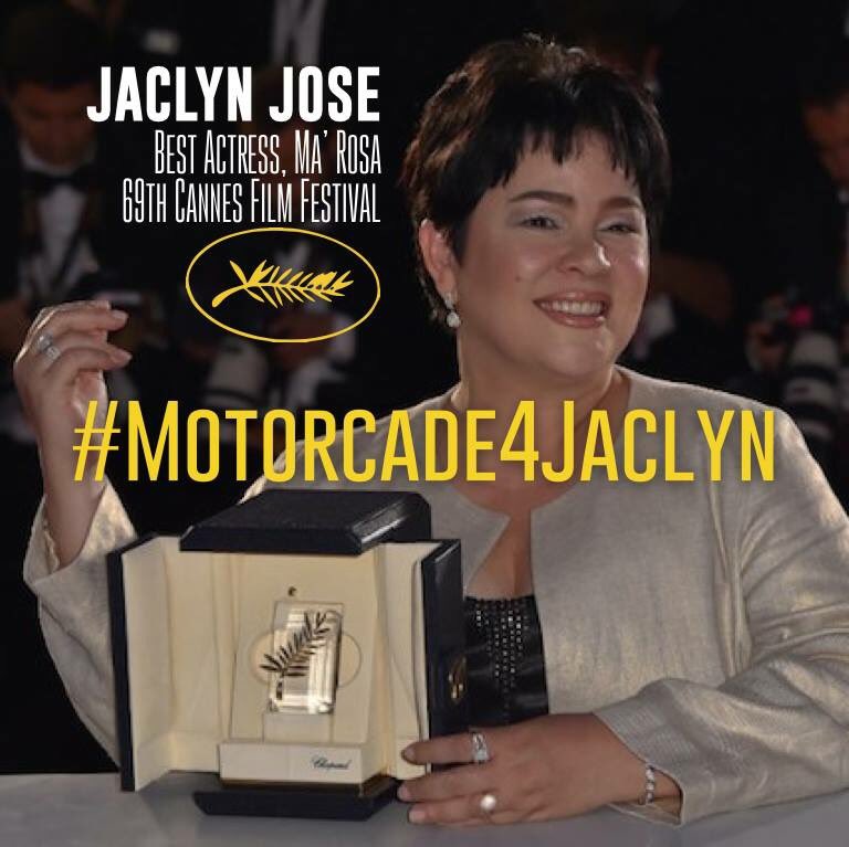 Let's trend #Motorcade4Jaclyn! Jaclyn Jose and the rest of the Ma' Rosa team deserve a motorcade welcome!