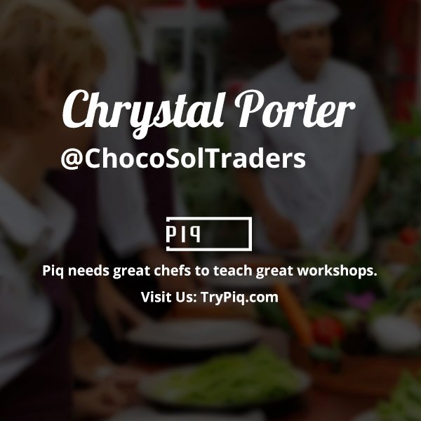 Piq_Toronto's tweet photo. @ChocoSolTraders Come teach at Piq! We're a platform for cooking classes in #toronto!  Pls msg: travis@trypiq.com https://t.co/QeEv8QYsFM
