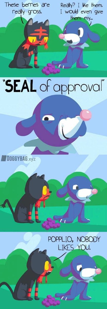 ProofnLife's tweet image. Seal of approval ;) haha #PokemonSunMoon #TeamPopplio