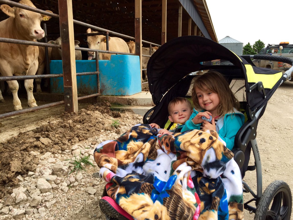 SDFarmWife's tweet photo. In LOVE with my new @BabyTrend double stroller. #affordable and perfect for on the #farm checking #cattle https://t.co/55k6dgKtPt