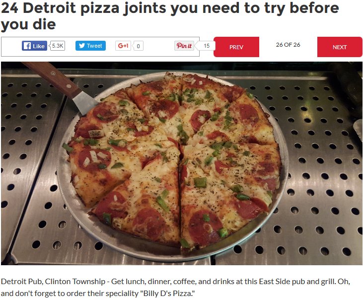 TheDetroitPub's tweet photo. Metro Times...Billy D's Pizza at The Detroit Pub makes top 24! https://t.co/MSi85G8EX0