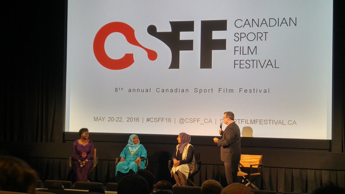 CSFF_CA's tweet photo. Russell Field introducing our panelists, Florence Ayisi, Nassra Mohammed and @_shireenahmed_ #CSFF16 https://t.co/oJxJjIJrsd