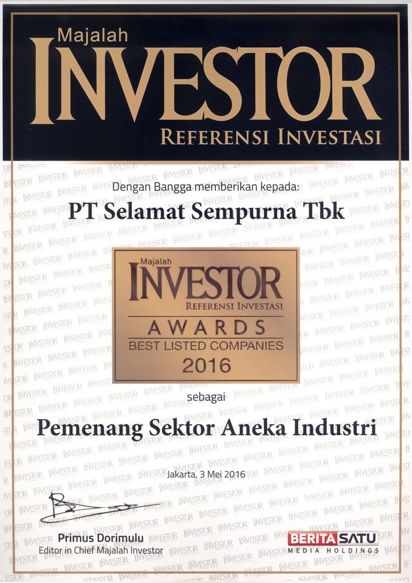 Sakurafilter's tweet photo. We proudly to announce that SMSM records the achievement of receiving the InvestorAwards2016 https://t.co/gW81MyZ49U https://t.co/zsjezF2gpI