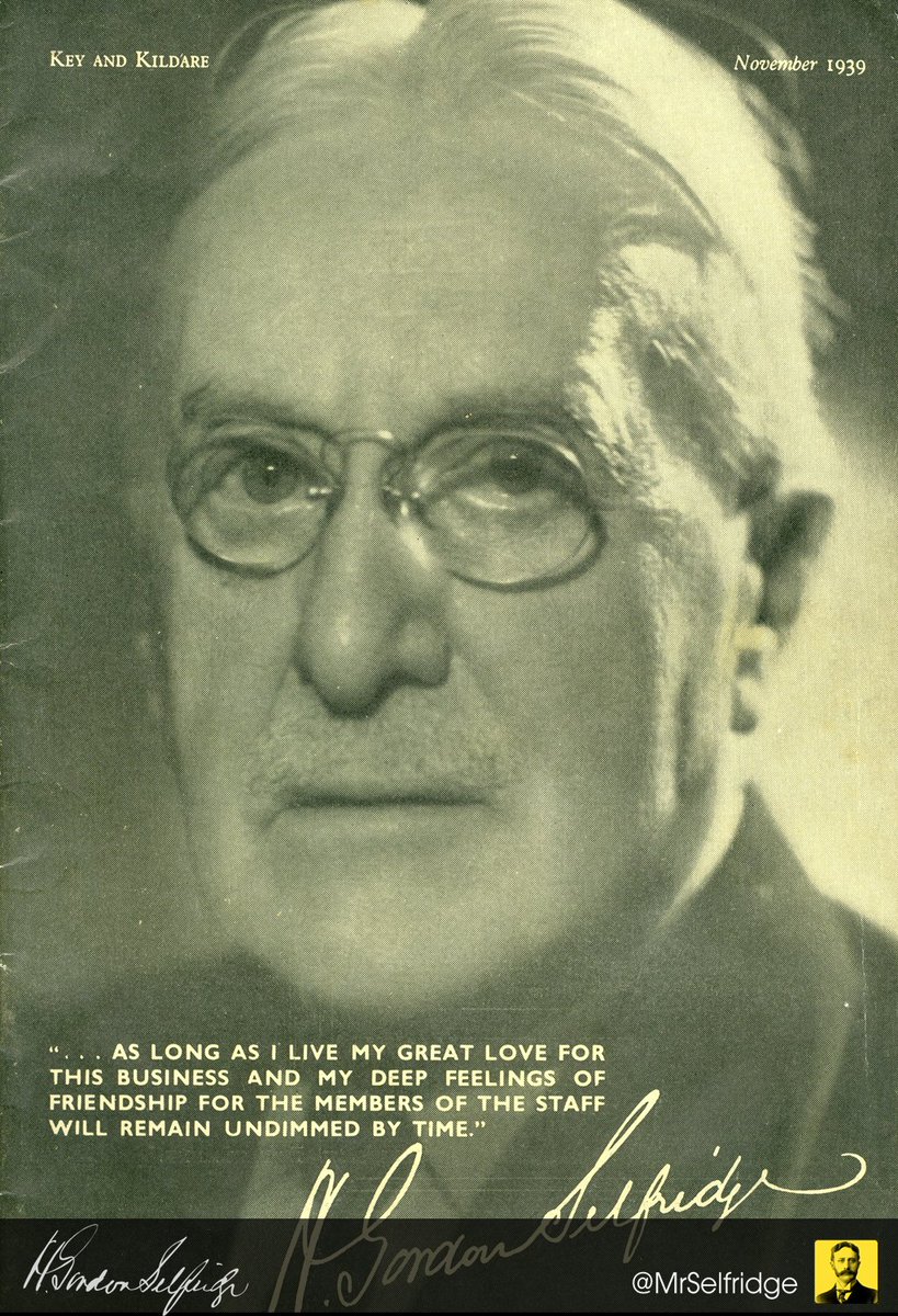 As long as I live my love for this business &amp; my friendship for you will remain undimmed by time. HGS #MrSelfridge