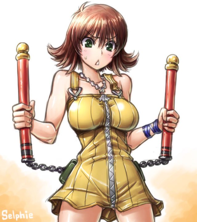 アマニア Pa Twitter お絵かき たまにはffキャラも と思ったので今日は８のセルフィ を やたらと低空飛行する戦闘カメラが気になって仕方ない様子 笑 デザインは好みだし方言キャラも好きなのでセルフィおいしいです