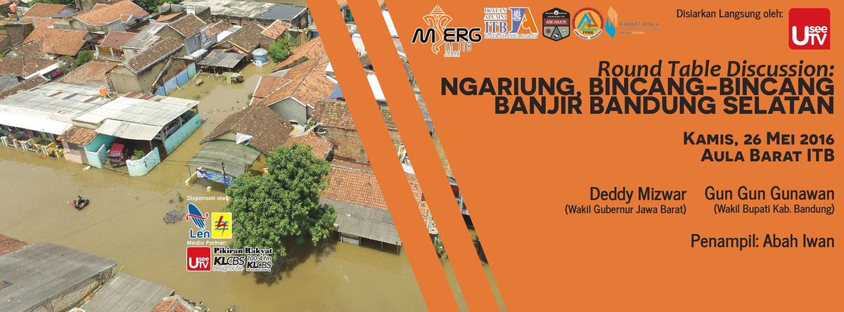 MergItb's tweet photo. “Ngariung, Bincang2 Banjir Bdg Selatan” Aula Barat ITB, Kamis 26 Mei pkl 8.00-14.00 WIB
Feat: Abah Iwan Abdurachman. https://t.co/rvc17YdpvP