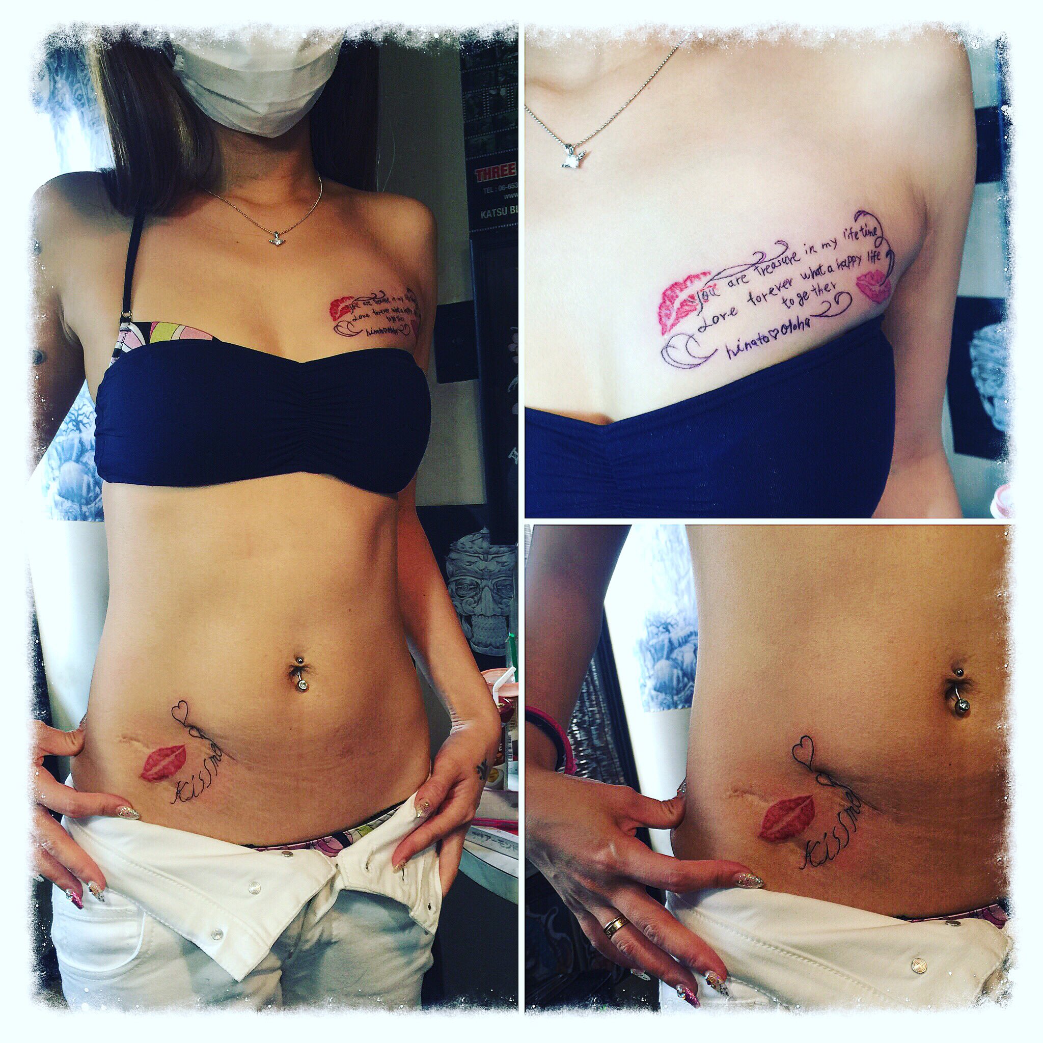O Xrhsths 2face Tattoo Studio Sto Twitter 女性の胸とお腹にキスマークとメッセージのワンポイント彫りました Tattoo タトゥー好きな人rt タトゥー 刺青 キスマーク Kissmark Message メッセージ ワンポイント 千葉 木更津 聖針 T Co Skl0tsltlr