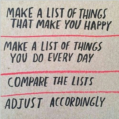 #Happiness is a journey, a process that only you can complete. Start by making a list of things that make you #happy