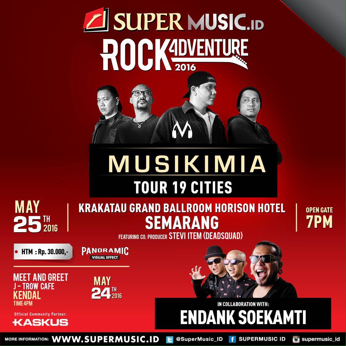 Besok sore di J-Trow Cafe Kendal, meet &amp; greet #RockAdventure2016 bareng <a href="/musikimia/">musikimia</a> &amp; <a href="/endanksoekamti/">ENDANK SOEKAMTI</a>. Sampai jumpa!