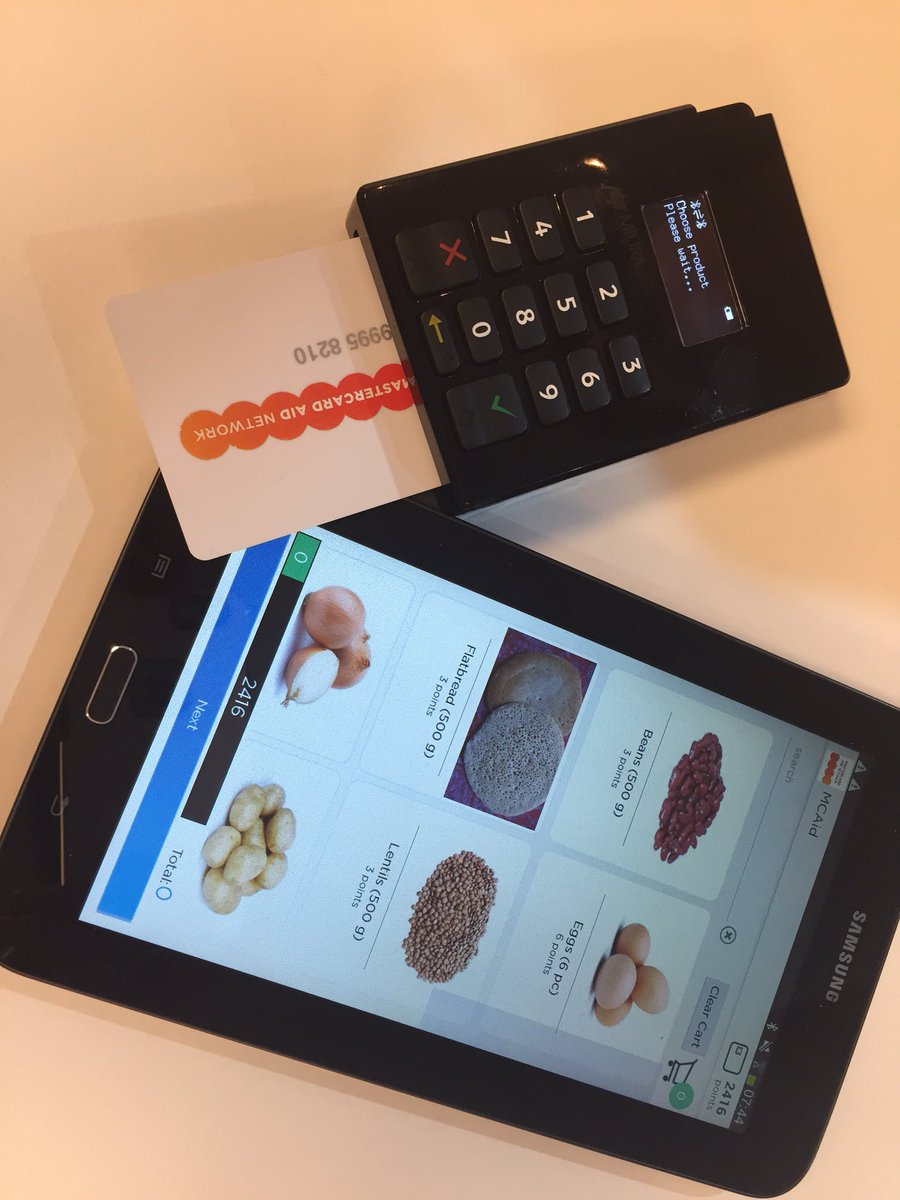 agenda4humanity's tweet photo. This card + merchant device = digital voucher platform = Greater transparency, and most important: choice! https://t.co/9JgOE3HqWU