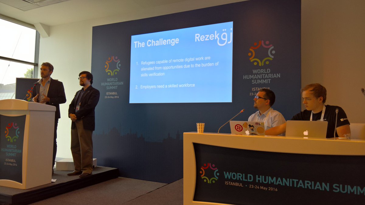 Rezek enables refugees to find telework, short term leads to long term. #WHSummit #Hack4Humanity