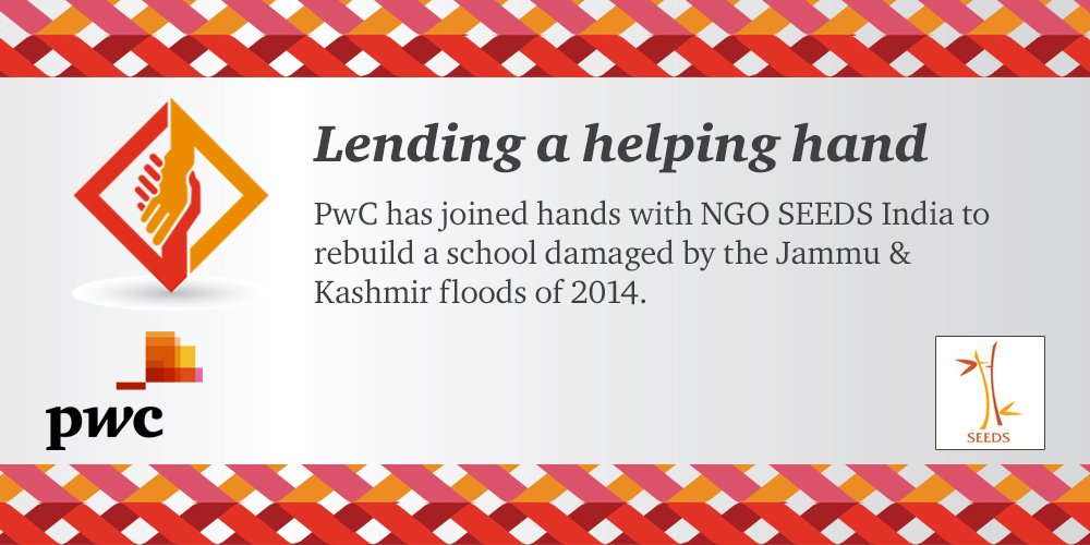 PwC_IN's tweet photo. #PwCIndia joins hands with NGO @SeedsIndia to rebuild a school damaged by the J&amp;K floods of 2014 #PwCIndiaFoundation https://t.co/7IECWxXEi1